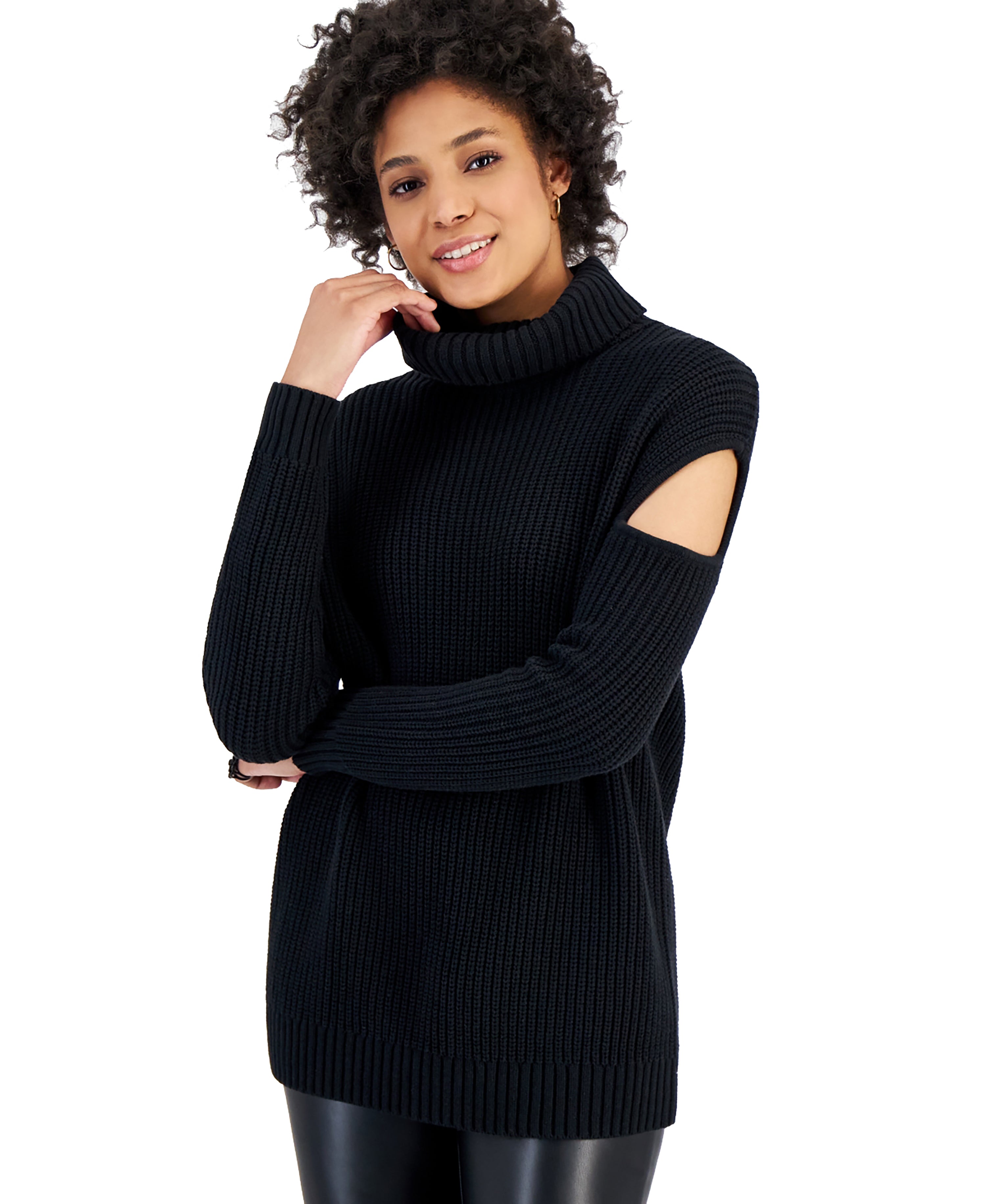 Women's Turtleneck Cutout Sweater