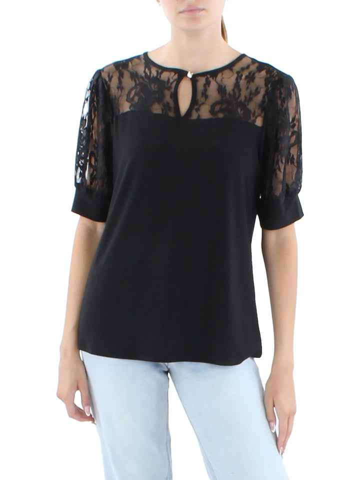 Petite Puff Sleeve Lace Top