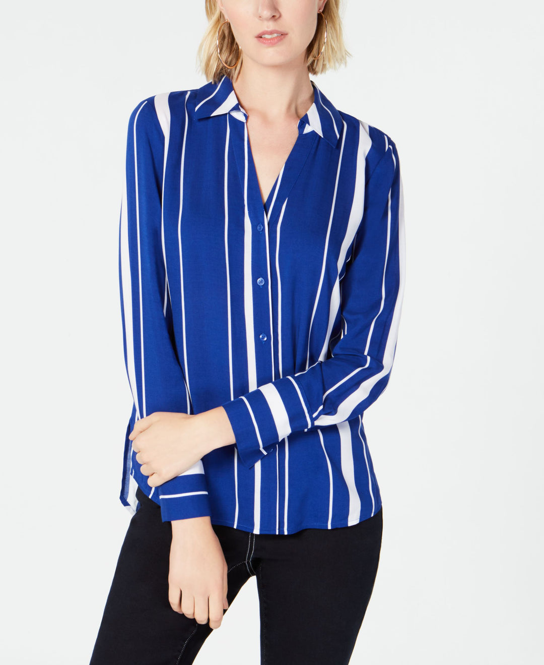 Striped Button Front Shirt