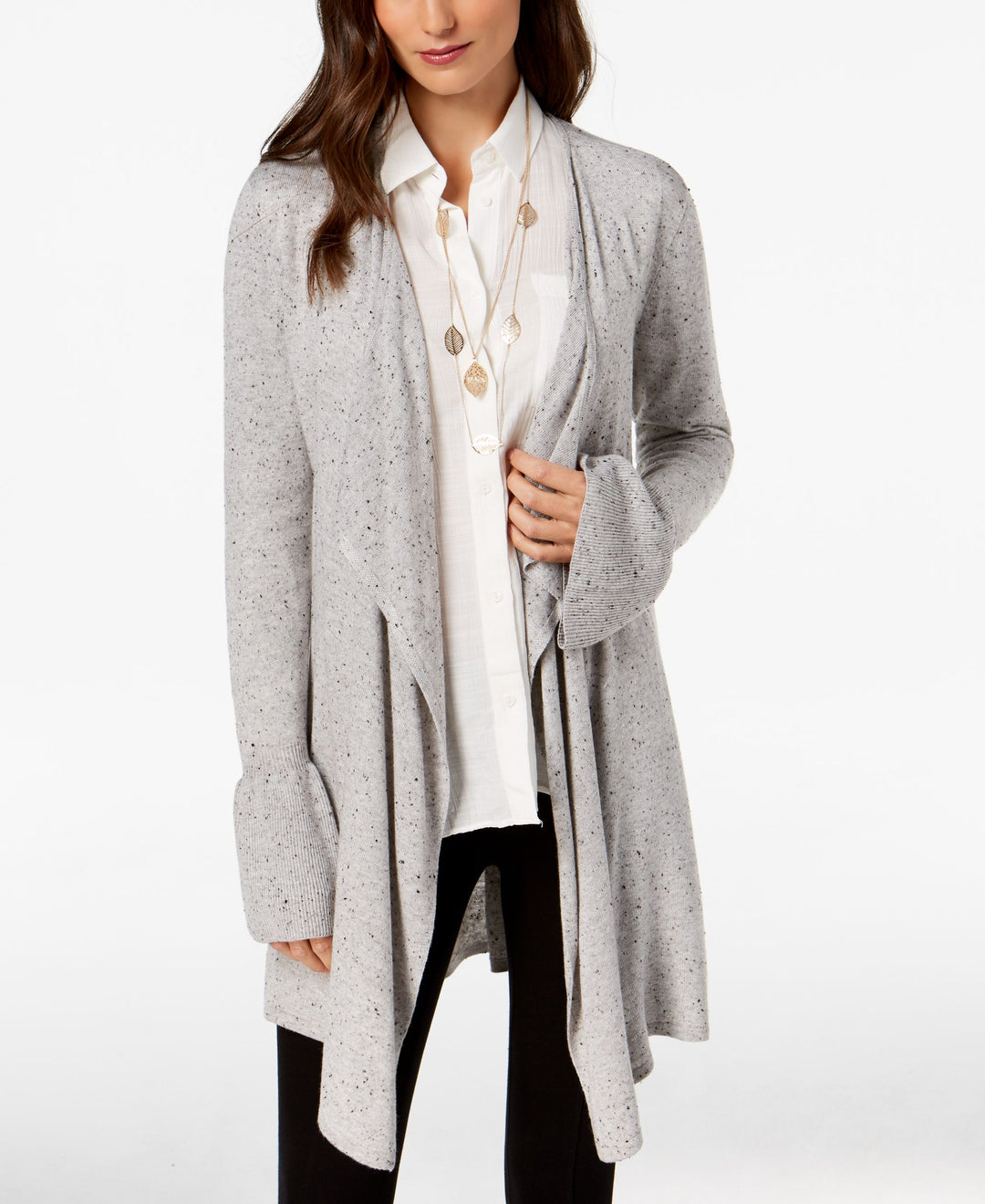 Style & Co Bell Sleeve Draped Cardigan