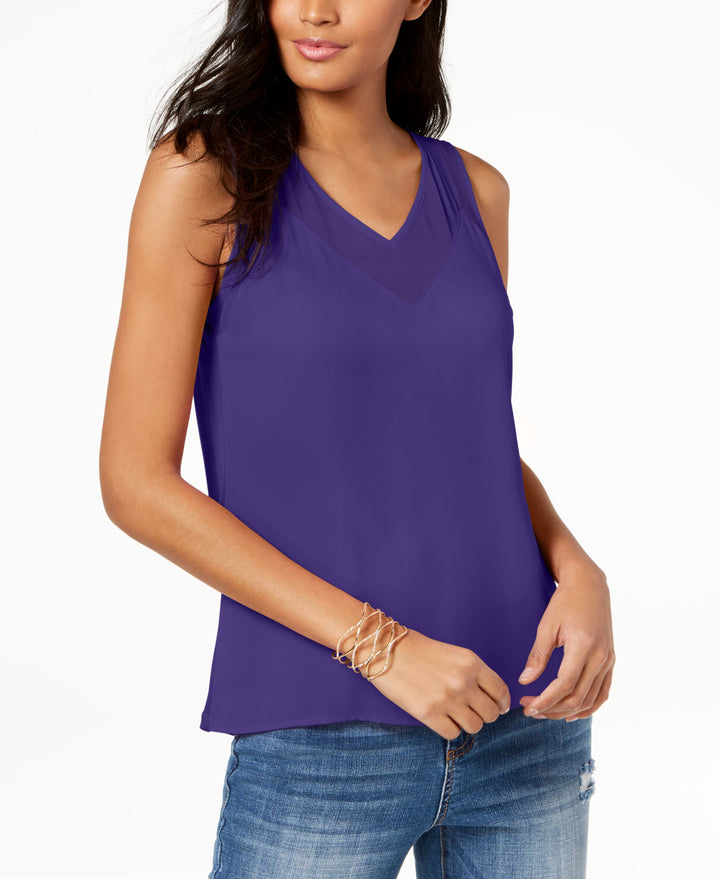 Contrast Sheer Trim Top