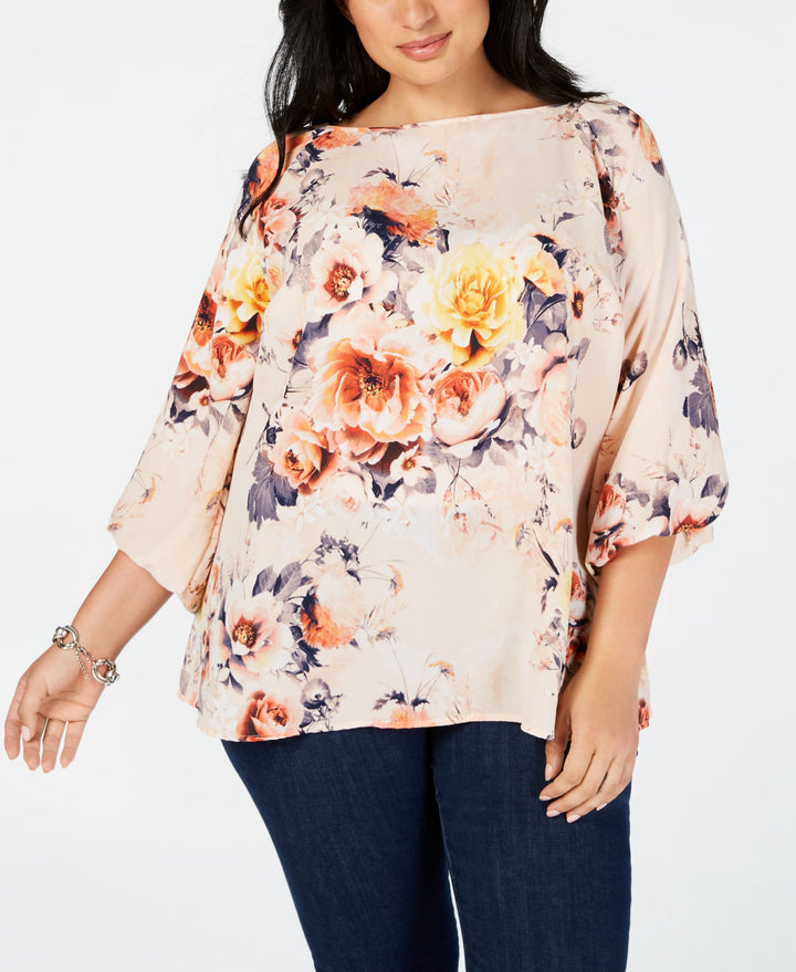 Charter Club Plus Size Floral Print Top