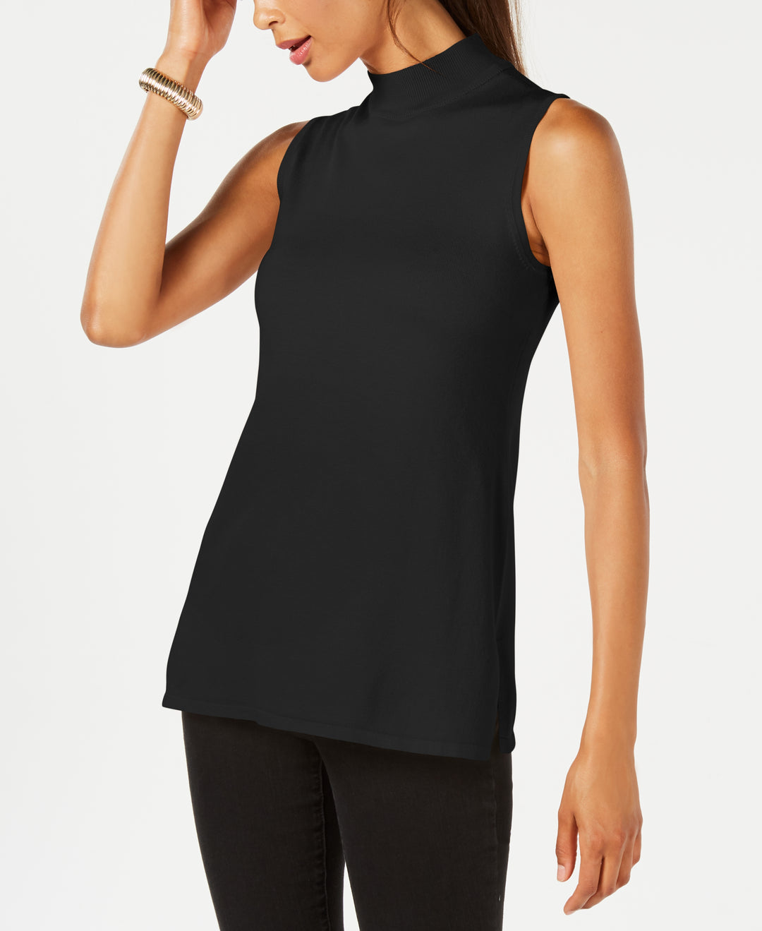 Petite Sleeveless Mock Neck Sweater