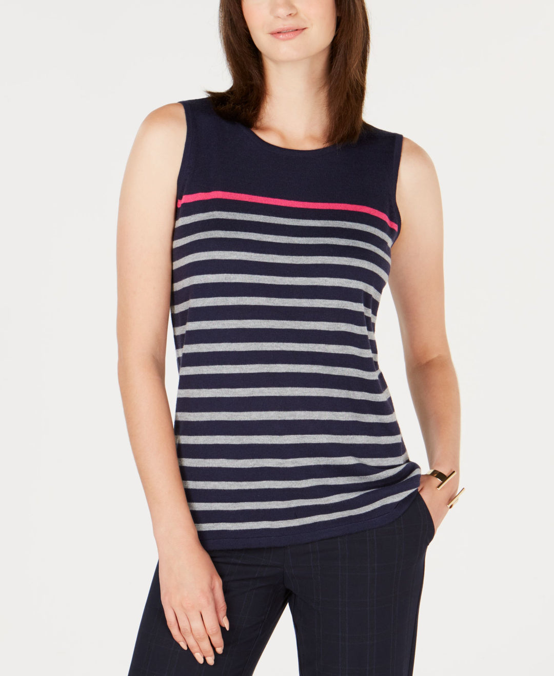 Charter Club Striped Sleeveless Top
