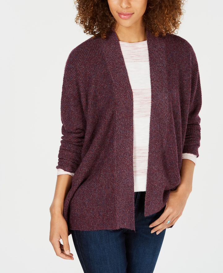 Ribbed Open-Front Cardigan