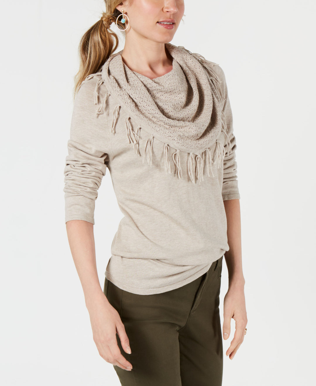 Style & Co Petite Cowl Neck Sweater