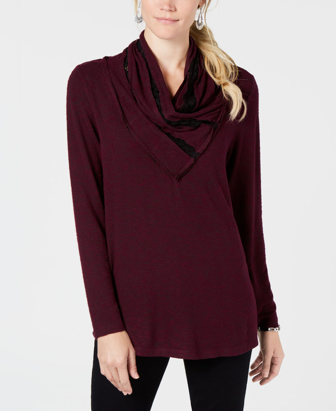 Style & Co Draped Neck Top