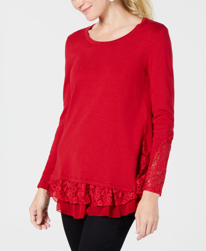 Style & Co Lace Trim Sweater
