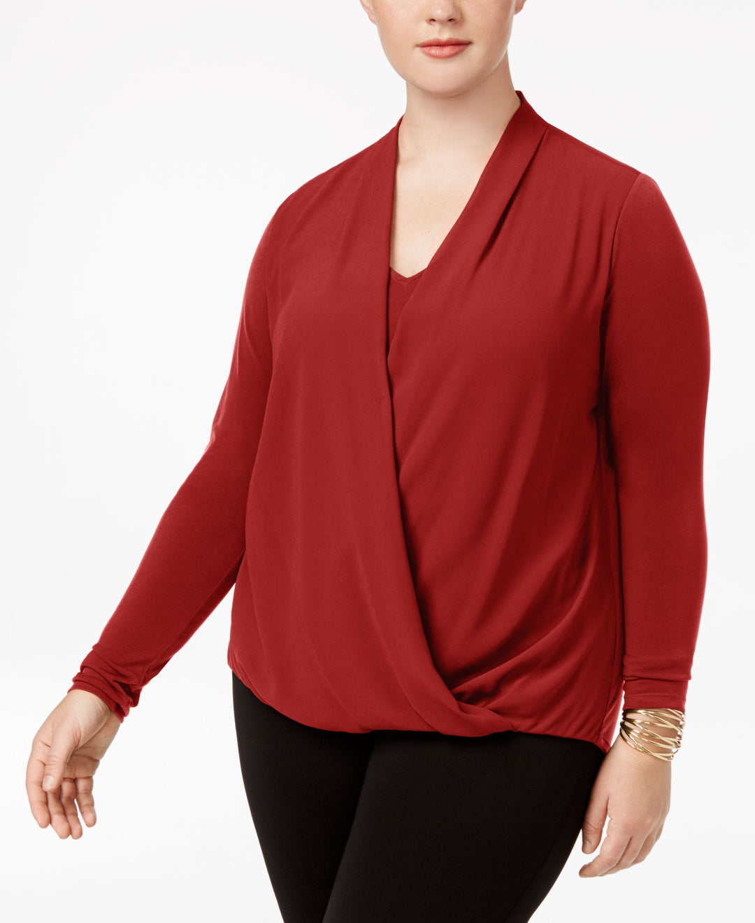 Alfani Plus Size Surplice Blouse