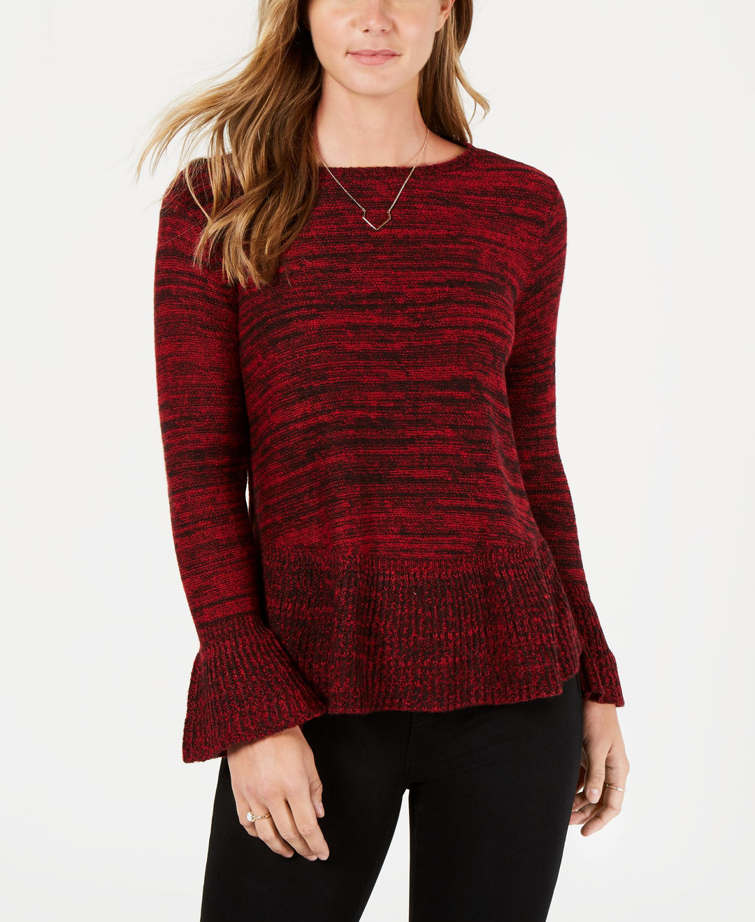 Style & Co Ruffle Trimmed Pullover Sweater