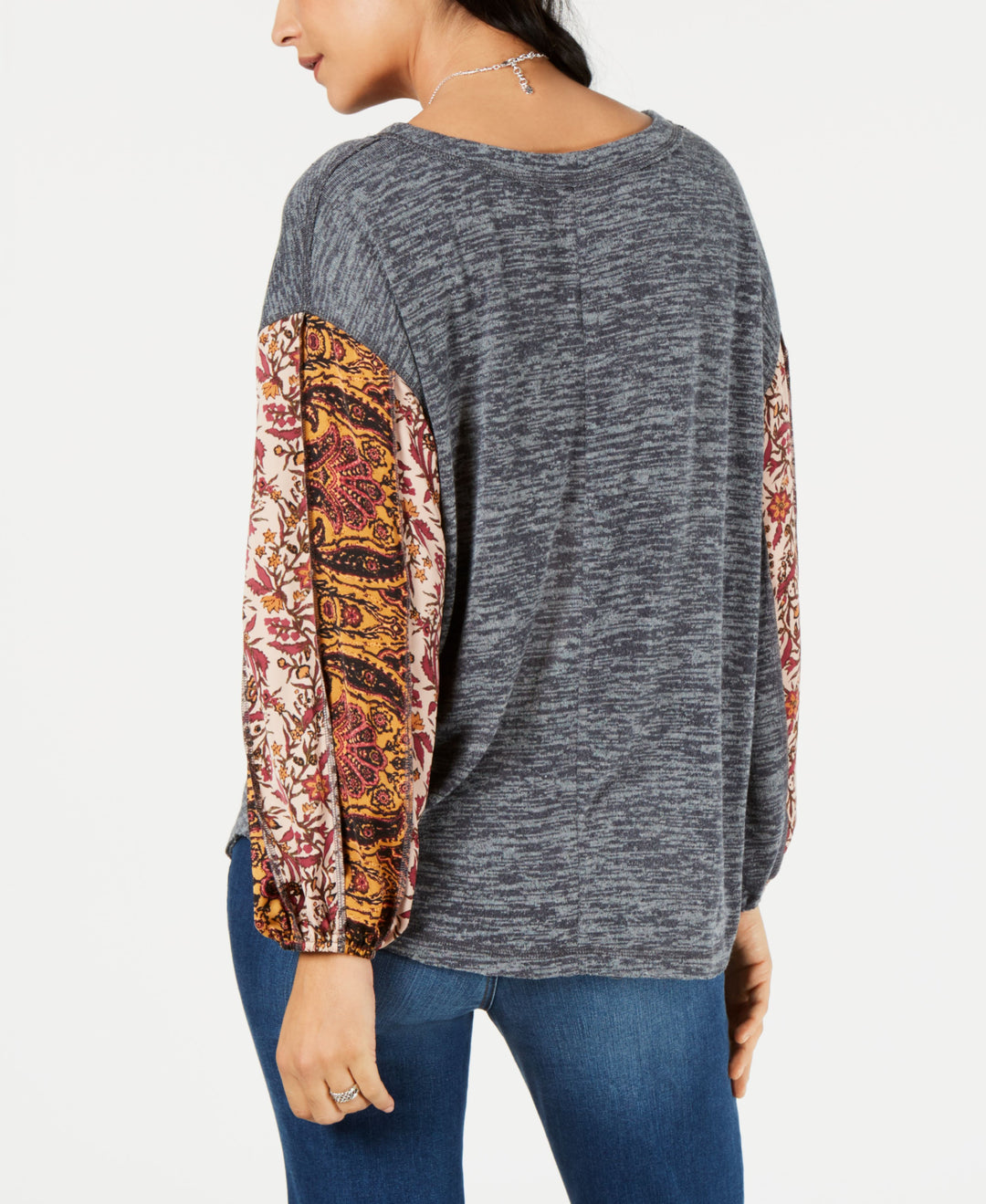 Style & Co Contrast Sleeve Sweatshirt