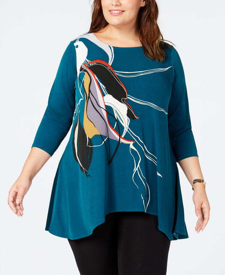 Alfani Plus Printed High Low Tunic
