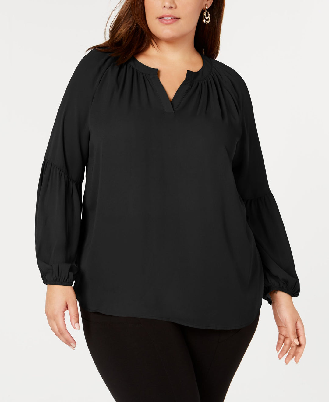 NY Collection Plus Size Balloon Sleeve Top