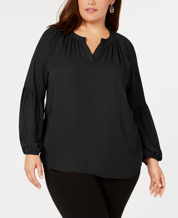 NY Collection Plus Size Balloon Sleeve Top