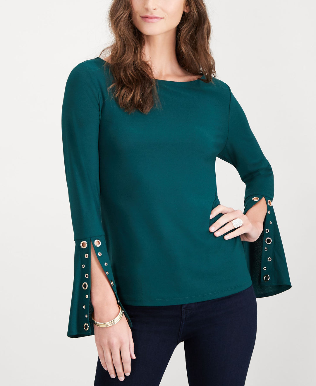 Embellished Split Sleeve Top