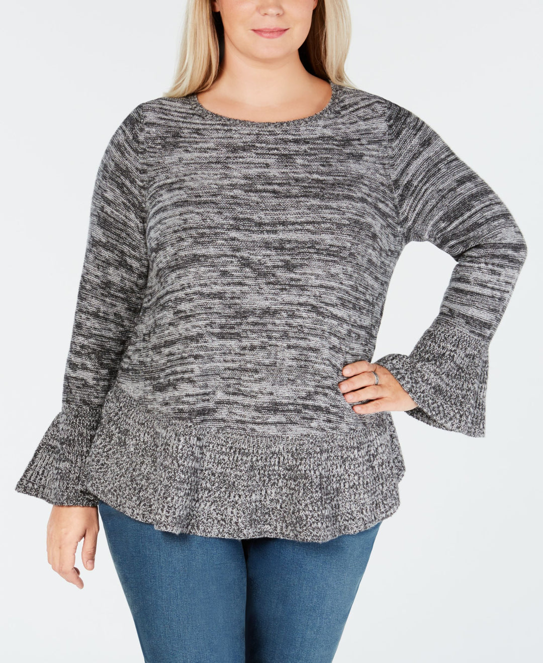 Plus Size Ruffled Sweater