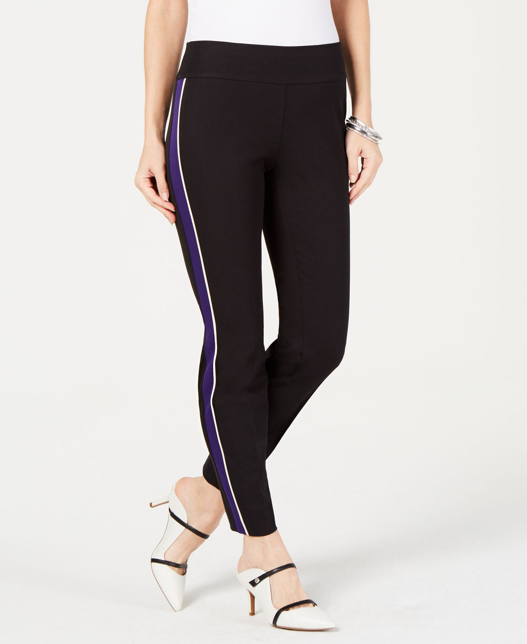 Alfani Side Stripe Skinny Pants