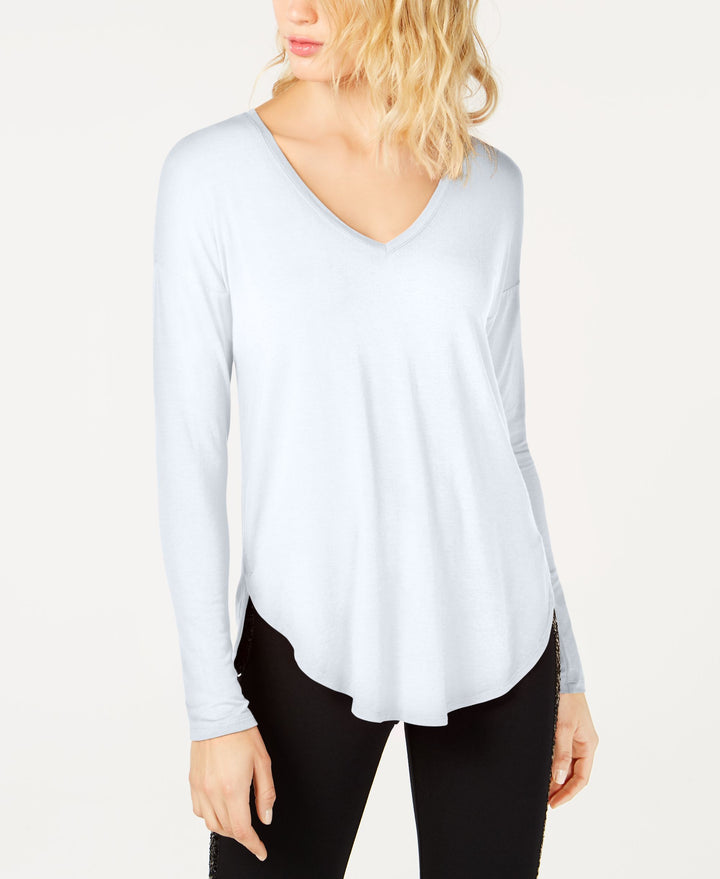 I.N.C. Plus Size V-Neck Curved-Hem T-Shirt