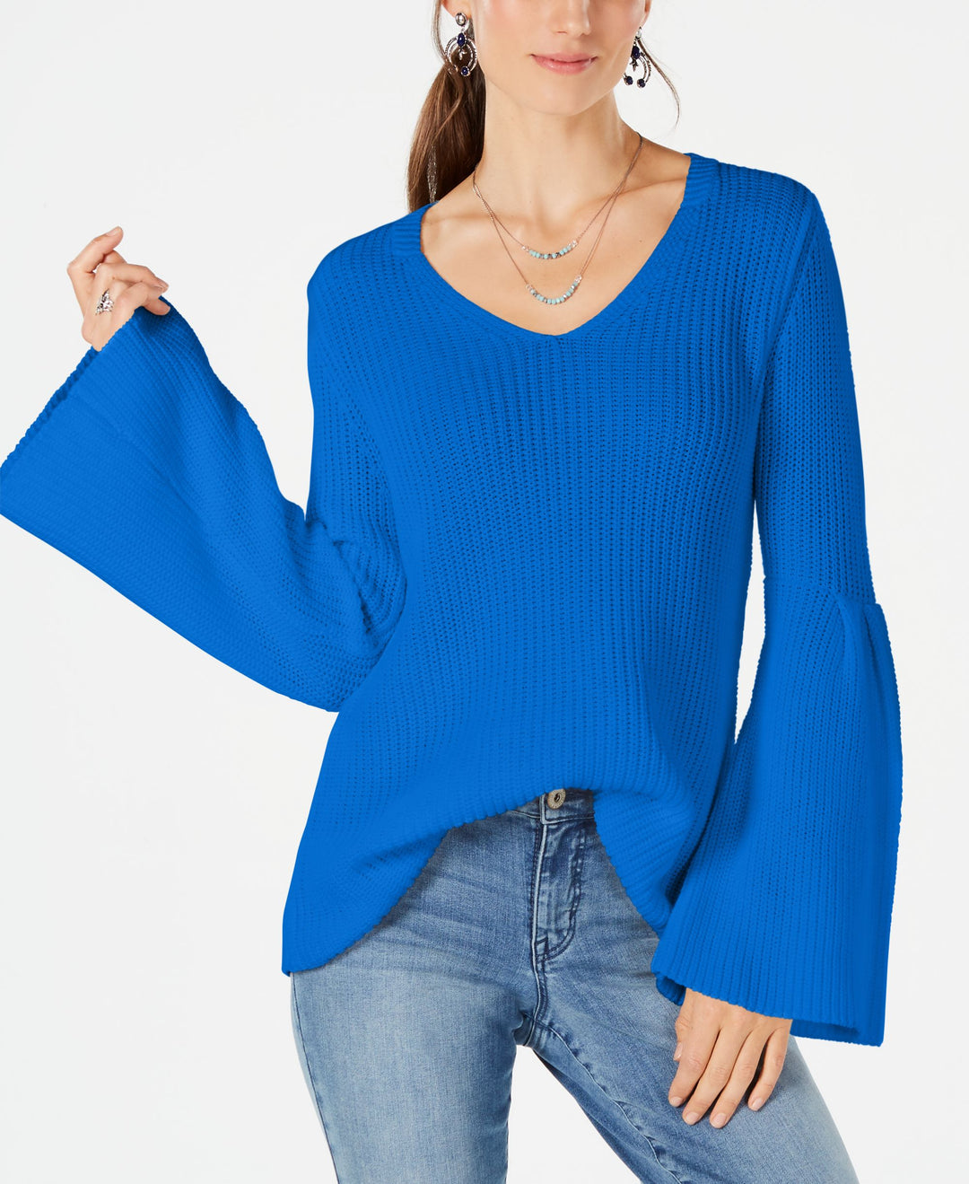 Style & Co Cotton Bell Sleeve Sweater