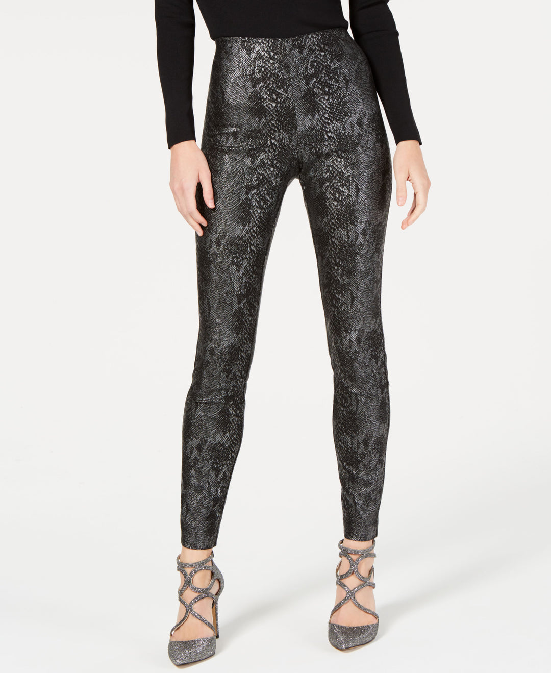 INC Snake-Print Skinny Pants