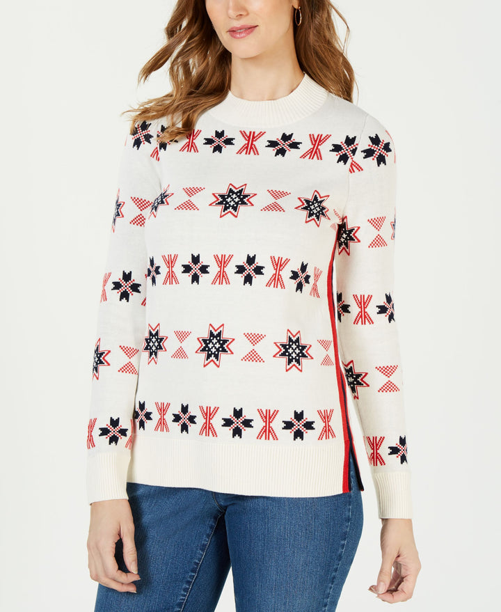 Charter Club Mock Neck Snowflake Sweater