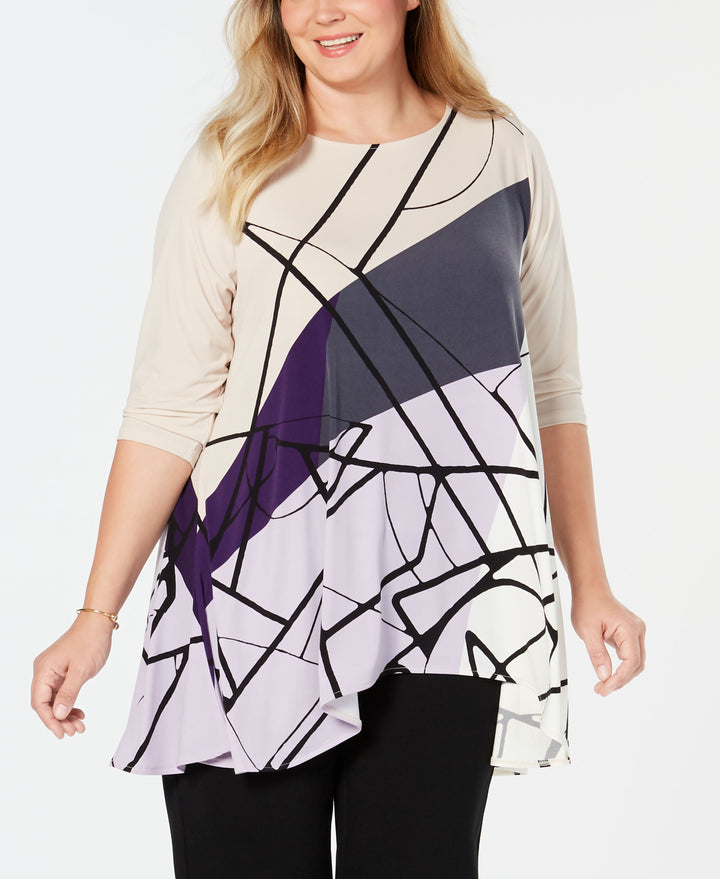 Alfani Plus Printed High Low Tunic