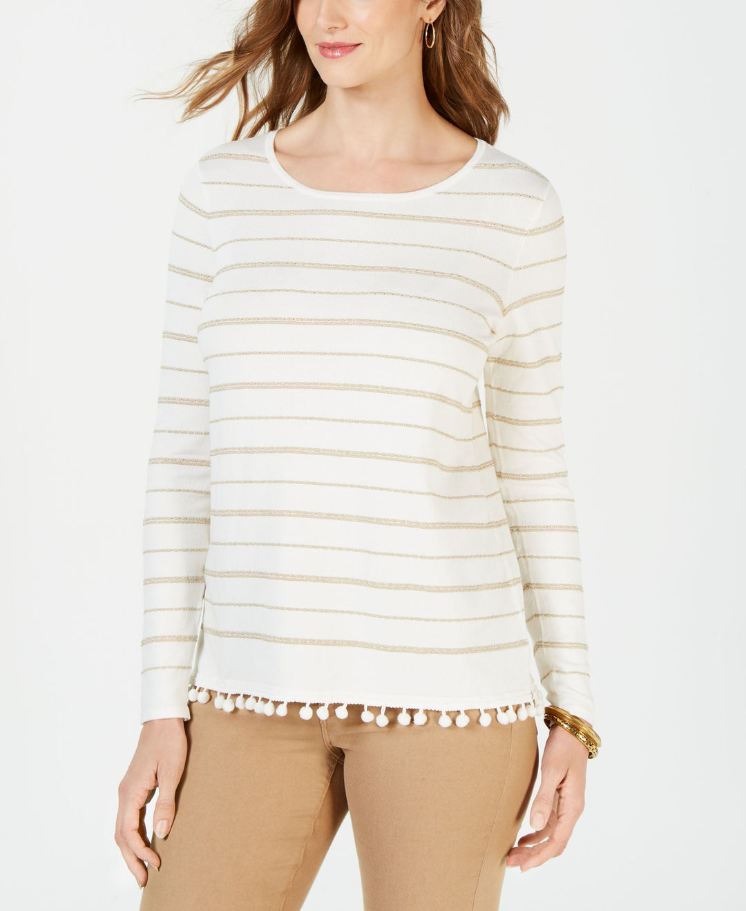 Charter Club Pom Pom Trim Sweater