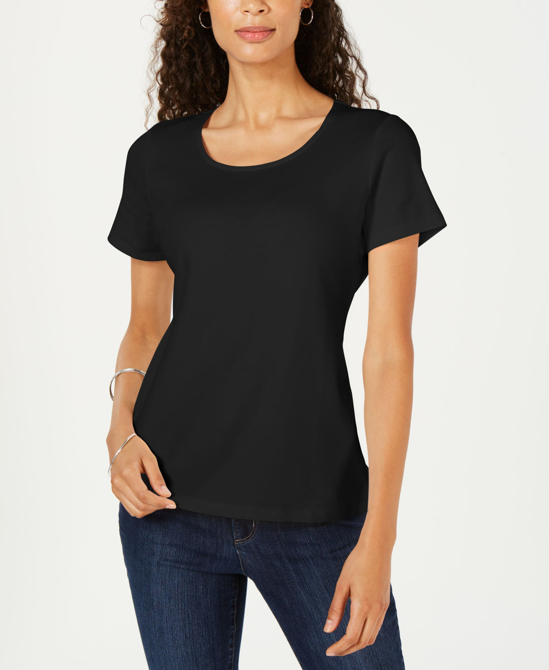 Short Sleeve Scoop Neck Top