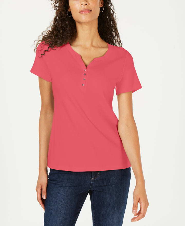 Short Sleeve Henley Top