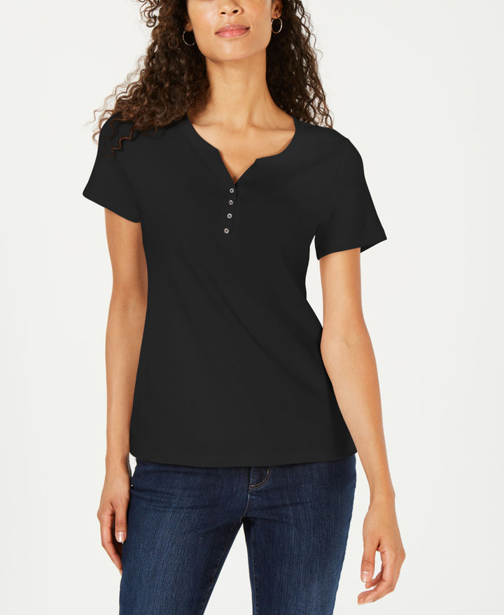 Short Sleeve Henley Top