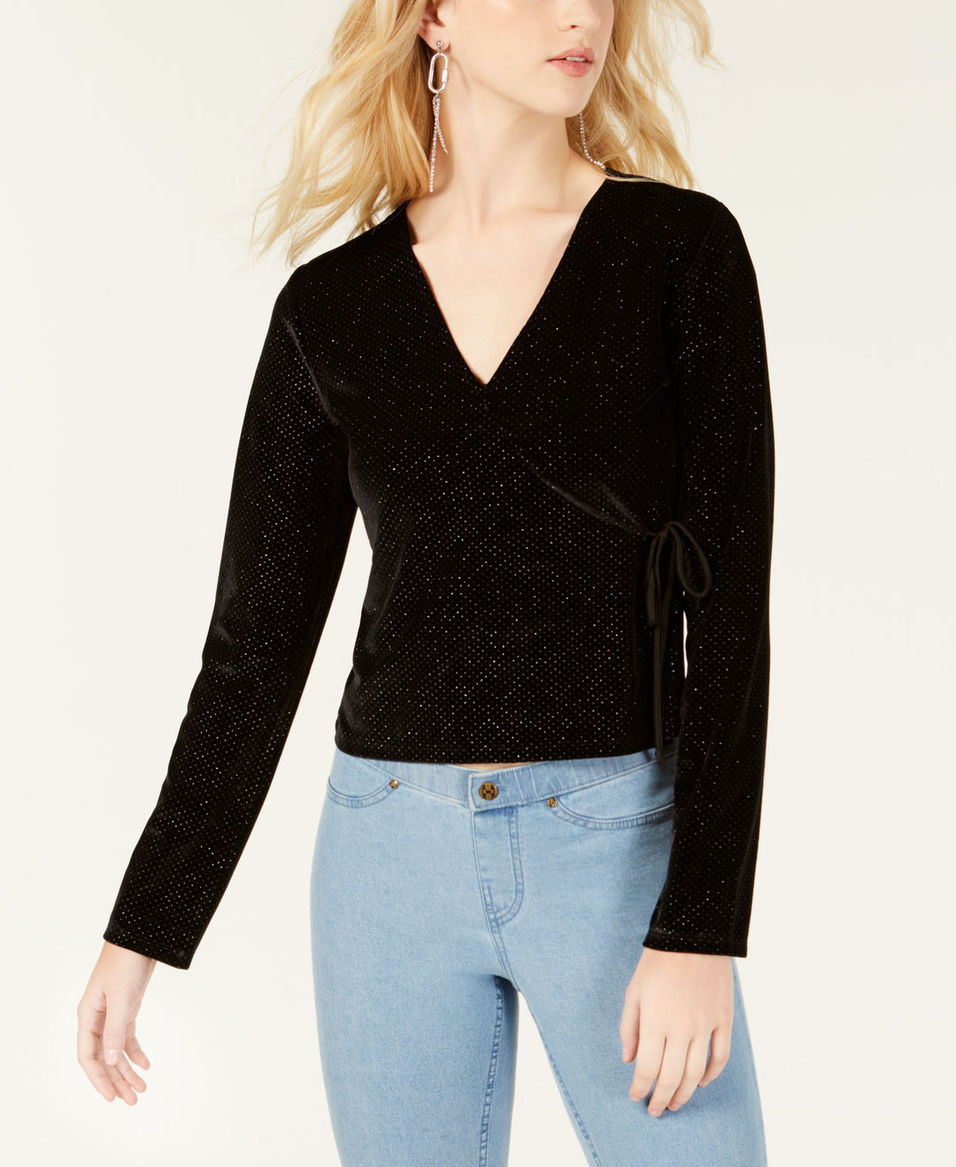 Self Esteem Juniors Tie Side Glitter Top