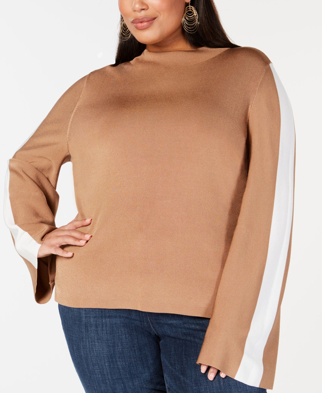 Plus Size Varsity Stripe Sweater