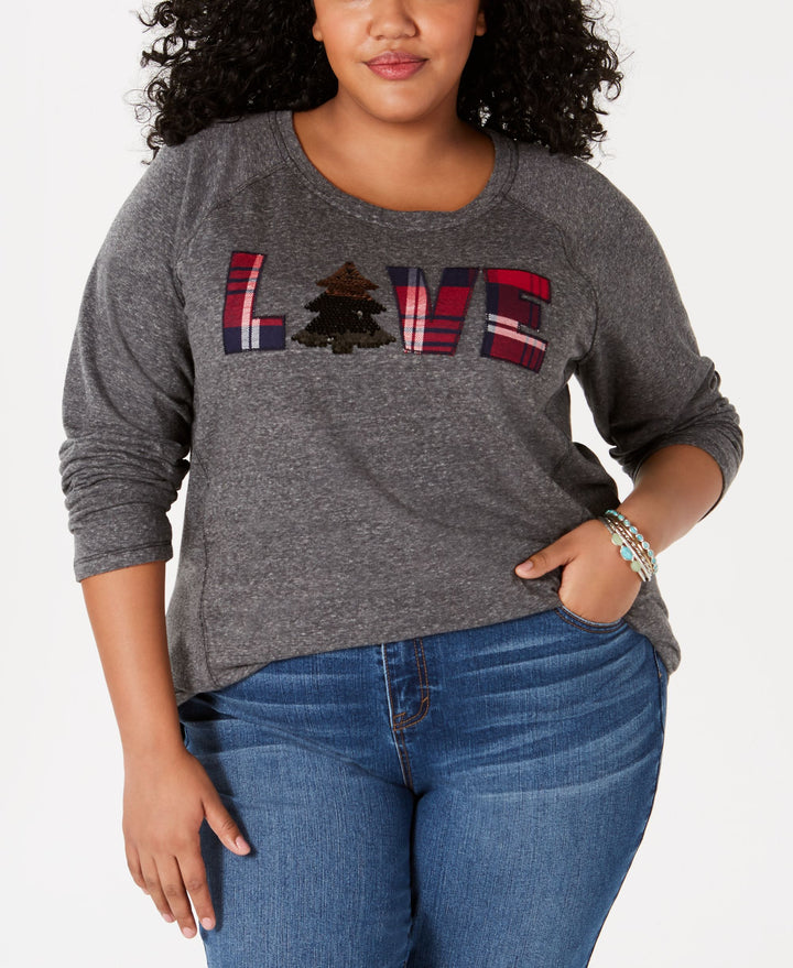 Style & Co Plus Size Love Graphic Sweatshirt