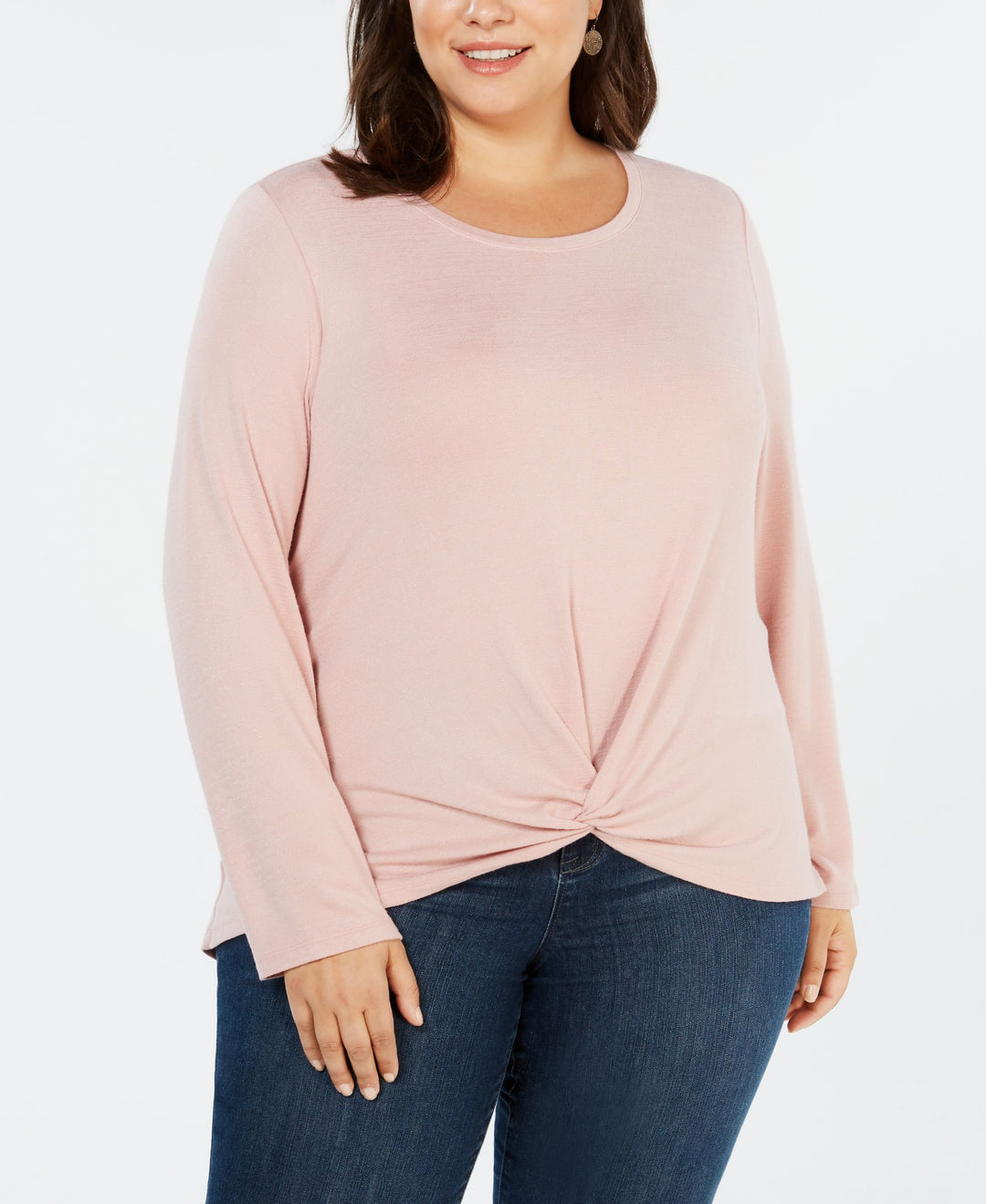 Plus Size Twist-Front Top