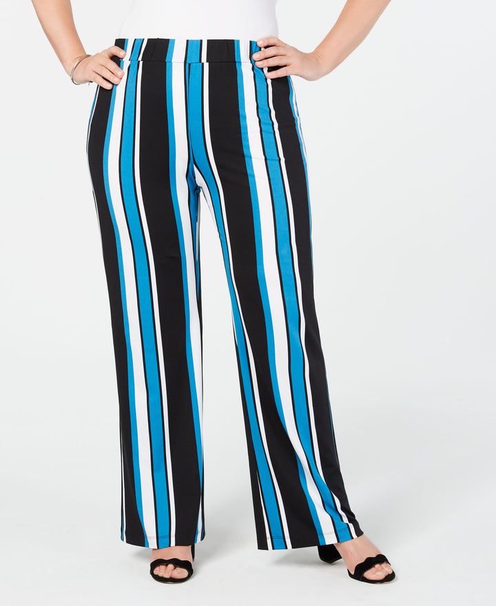 NY Collection Plus Petite Plus Striped Soft Pants