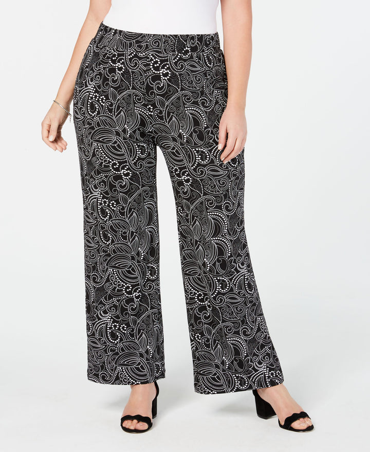NY Collection Plus Petite Plus Printed Soft Pants