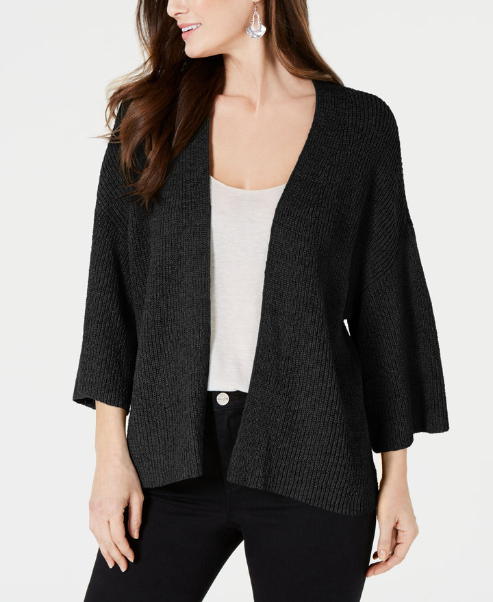 Draped Kimono-Sleeve Cardigan