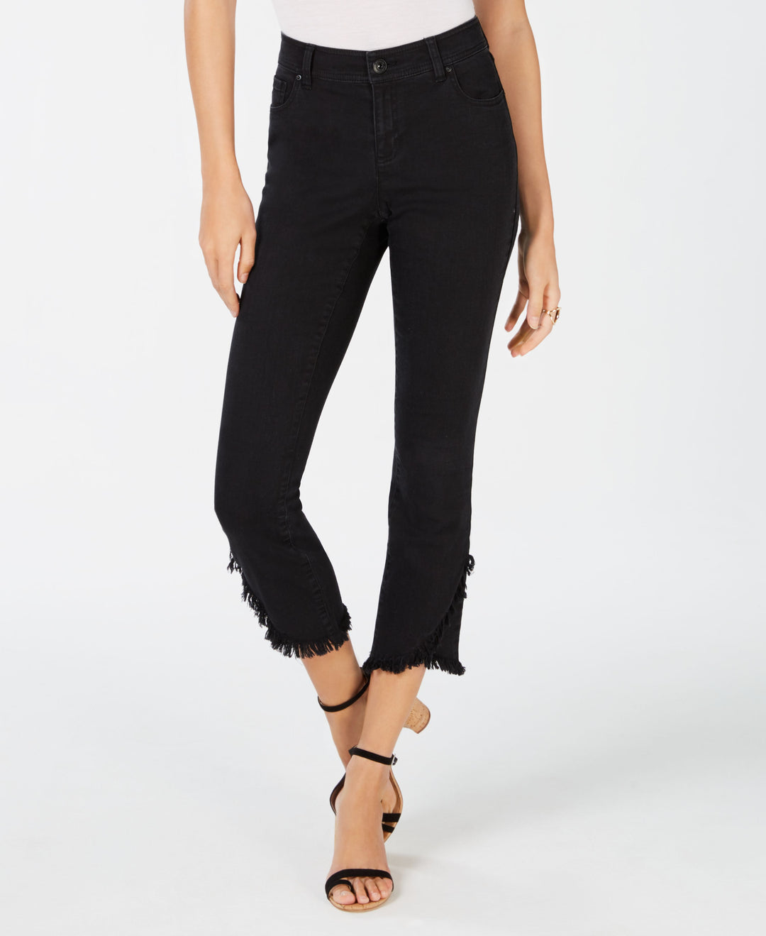 INC Curvy Cropped Tulip-Hem Skinny Jeans