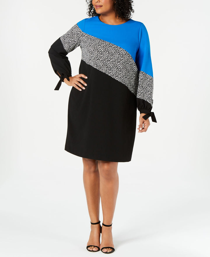 Plus Size Colorblocked Shift Dress