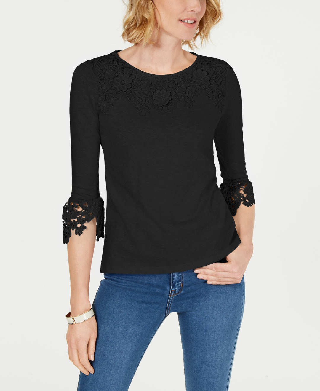 Cotton Embroidered Lace Top