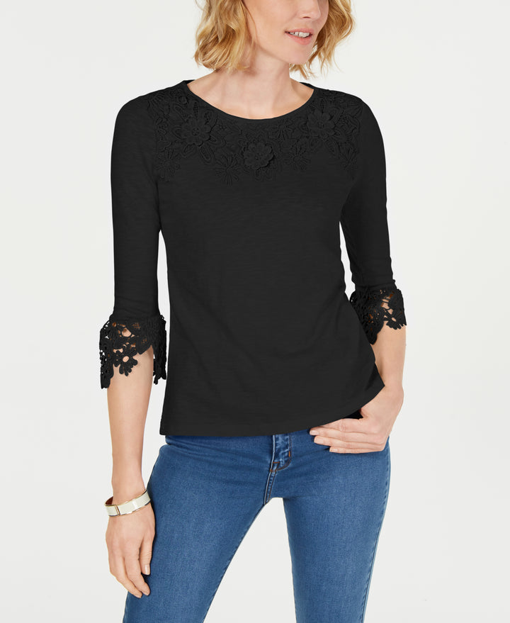 Cotton Embroidered Lace Top