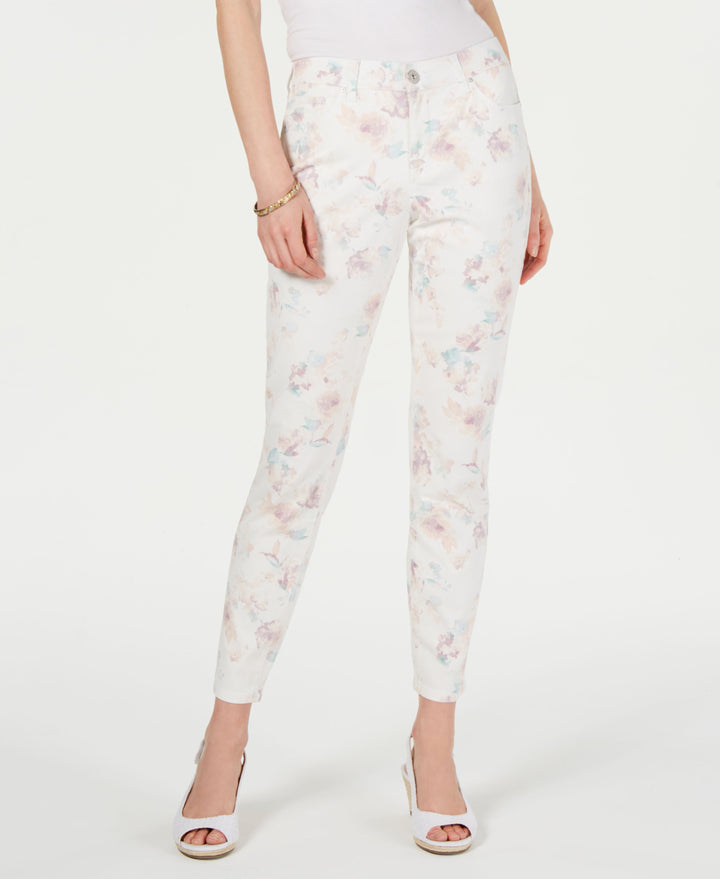 Floral-Print Skinny Jeans