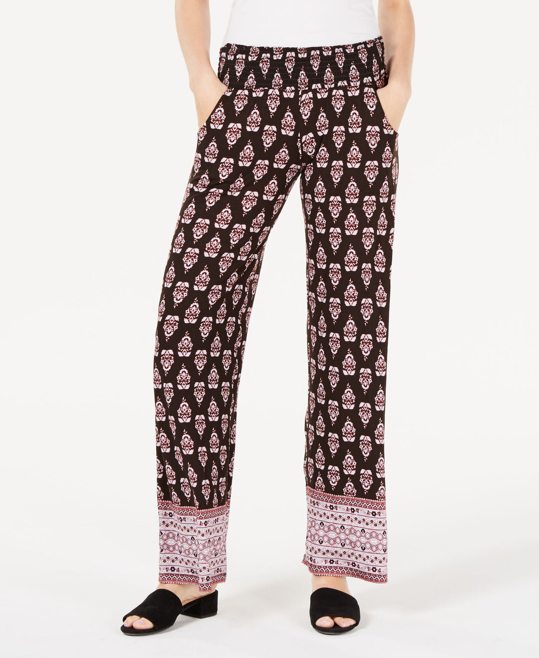 Material Girl Juniors Printed Smocked Soft Pants