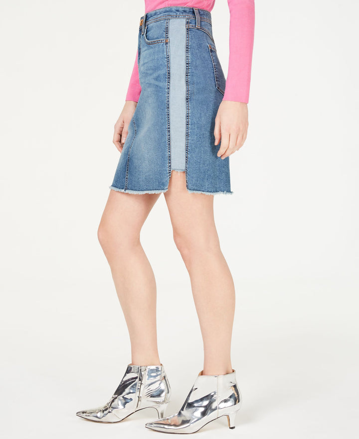 Raw Hem Jean Skirt