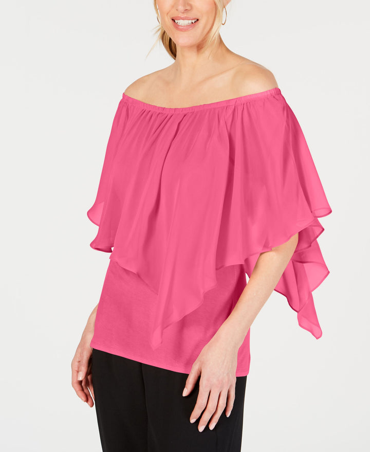 JM Collection Solid Triple Threat Top