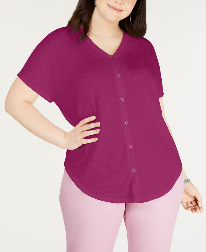 Plus Size Button Up Top