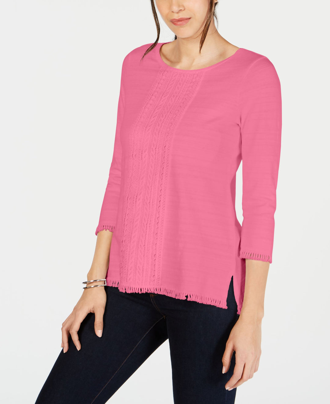 Cotton Lace-Trim Top