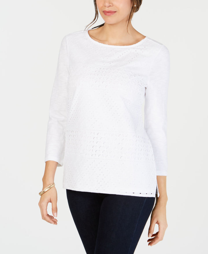 Cotton Eyelet Lace Top