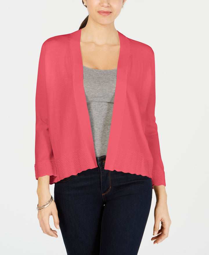 Charter Club Textured Knit Open Cardigan