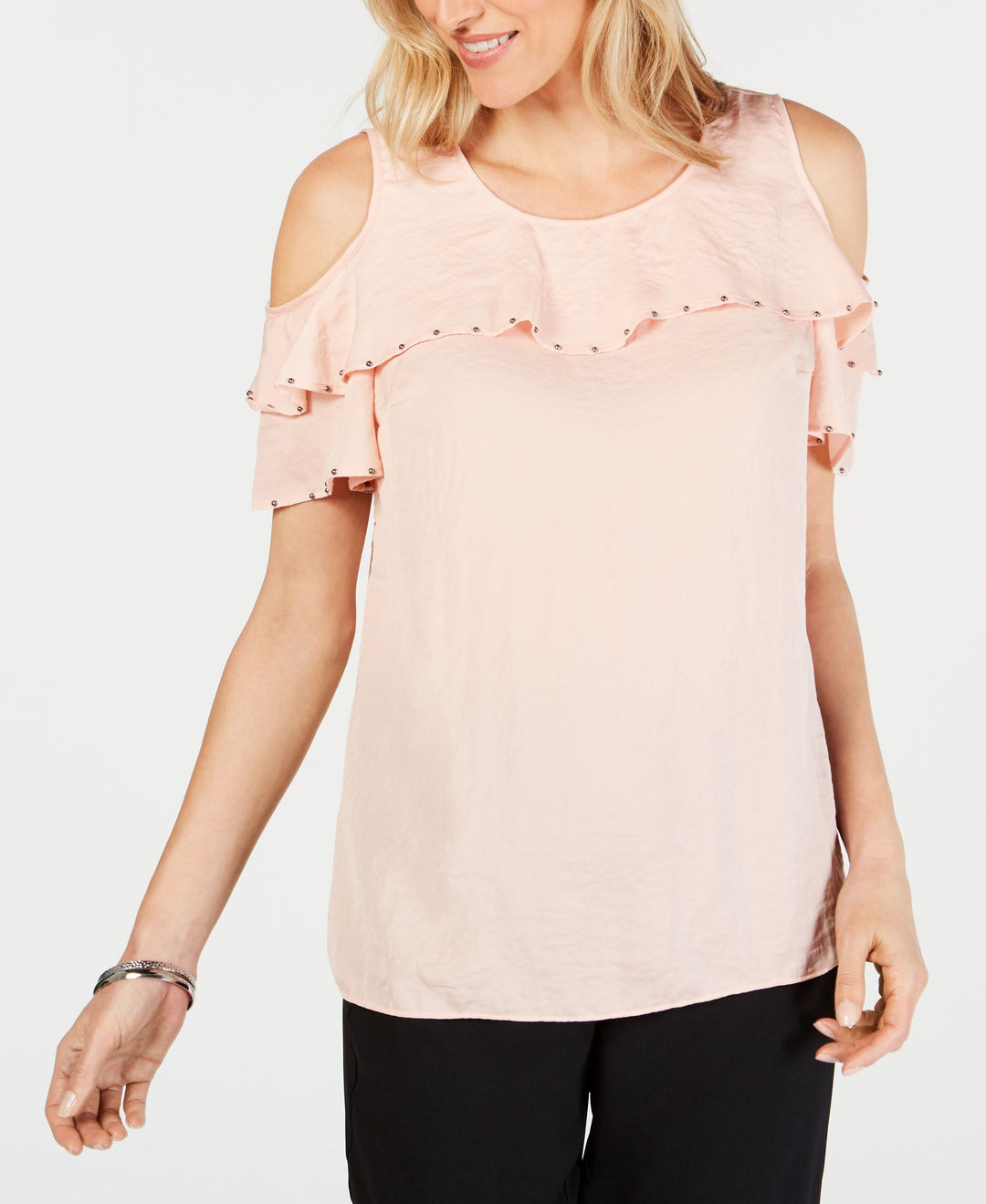 JM Collection Ruffled Off The Shoulder Top